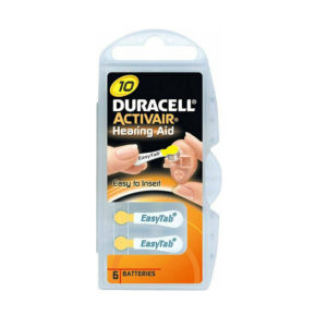 Duracell Activair Hearing Aid Batteries 10 1.4V 6pcs (ACA10MF) (DURACA10MF)