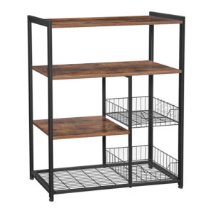 Metal Kitchen Shelf with 4 Shelves and 2 Baskets 80 x 35 x 95 cm Vasagle (KKS96X) (VASKKS96X)