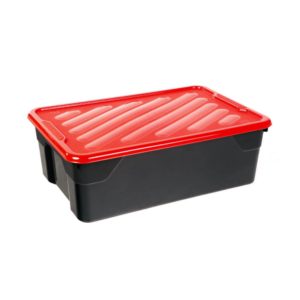 Homeplast Nak Box 43L Μαύρο | Κουτί Αποθήκευσης με Καπάκι 60×40×19cm Πλαστικό