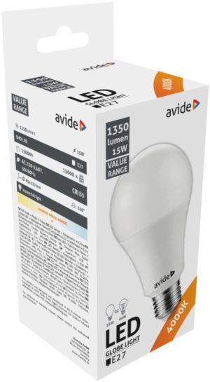 Avide Value LED Globe E27 15W 4000K