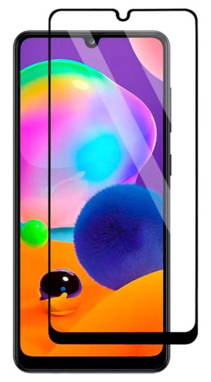 POWERTECH για Samsung A31 Μαύρο | Προστασία Οθόνης Κινητού Full Face Tempered Glass 5D Full Glue