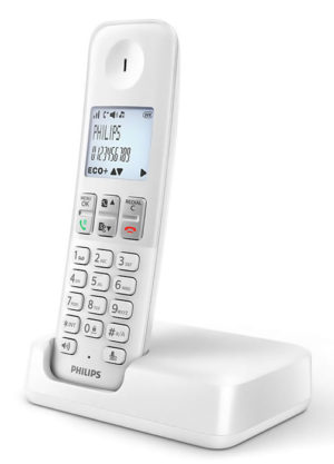 PHILIPS D2501W-34 | PHILIPS ασύρματο τηλέφωνο D2501W-34, με ελληνικό μενού, λευκό