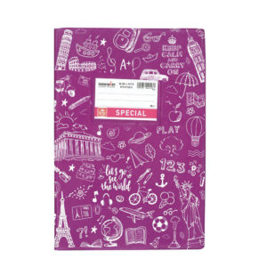 Doodle Explanation Purple Striped Notebook 17x25 50 sheets (4329) (TYP4329)