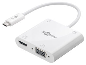 GOOBAY 52418 | GOOBAY αντάπτορας USB Type-C σε HDMI+VGA+PD 52418, 100W, 4K 12cm, λευκός