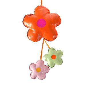 JK Home Décor - Λουλουδι Δερμάτινο Κρεμαστό Πορτοκαλί 58x30cm 2τμχ