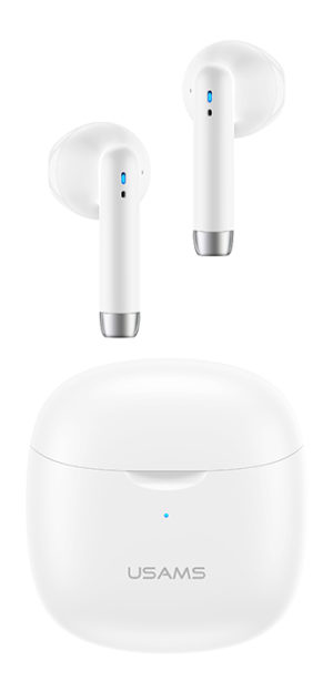 USAMS BHUIA02 | USAMS earphones IA04 με θήκη φόρτισης, True Wireless, λευκά