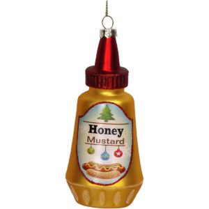 JK Home Décor - Στολίδι Honey Mustard Γυάλινο Κίτρινο 13.3cm 2τμχ