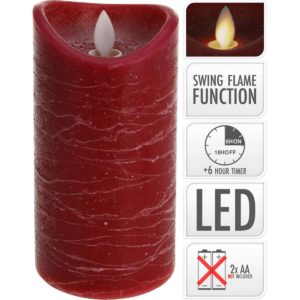 JK Home Décor - Κερί LED Με Κινουμενη Φλογα Κόκκινο 7.5x15cm 2τμχ