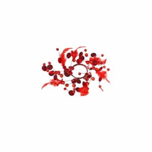 JK Home Décor - Στεφάνι με Πουπουλα Κόκκινο 8cm 2τμχ