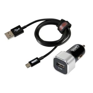 Lampa 38941 | Φορτιστής FAST CHARGER micro USB, 2400 mA, 12 / 24V με καλώδιο μεταφοράς δεδομένων / συγχρονισμού