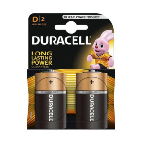 Duracell Alkaline Batteries D 1.5V 2pcs (DDLR20)(DURDDLR20)