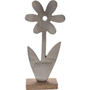 JK Home Décor - Λουλουδι Αλουμινίου Σε Βαση Ασημί 27cm 1τμχ