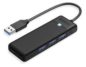 ORICO PAPW3AT-U3-015-BK-EP | ORICO USB hub PAPW3AT-U3 με SD/micro SD/3x USB θύρες, 5Gbps, μαύρο