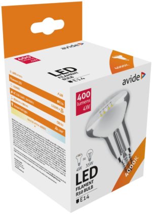 Avide LED Filament R50 4W E14 160° NW 4000K