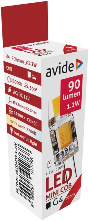Avide LED 1.2W G4 COB EW 2700K
