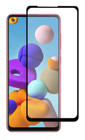 POWERTECH για Samsung A21s & A21 Μαύρο | Προστασία Οθόνης Κινητού Full Face Tempered Glass 5D Full Glue