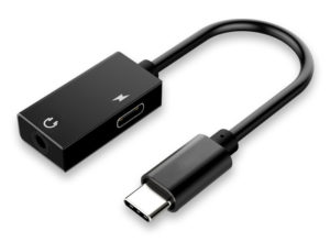 POWERTECH CAB-UC053 | POWERTECH αντάπτορας USB-C σε USB-C & 3.5mm CAB-UC053, 0.11m, μαύρος