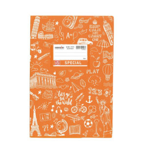 Doodle Explanation Orange Striped Notebook 17x25 50 sheets (4325) (TYP4325)
