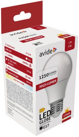 Avide LED Κοινή A60 11W E27 Θερμό 2700K