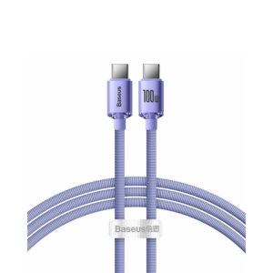 Baseus Crystal Shine Braided USB 2.0 Cable USB-C male - USB-C male Purple 1.2m (CAJY000605) (BASCAJY000605)