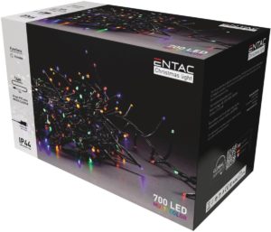 Entac Christmas IP44 700 LED Micro Cluster Light Multicolor 14m