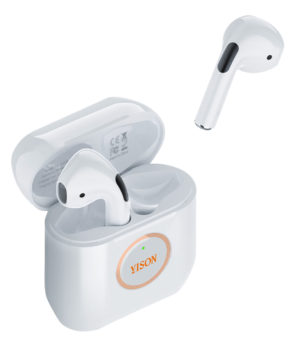 YISON T8-WH | YISON earphones με θήκη φόρτισης T8, True Wireless, λευκά