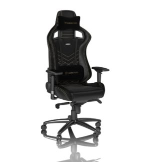 noblechairs EPIC Gaming Chair Breathable, 4D armrests, 60mm casters - black/gold