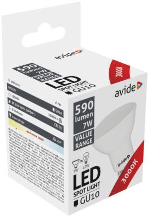 Avide Value LED Spot Wide Angle GU10 7W 3000K