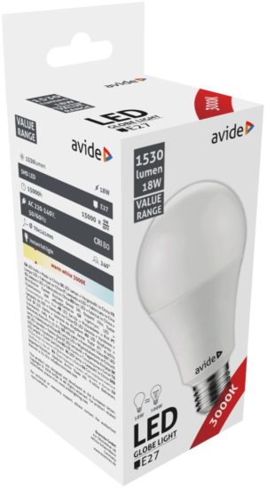 Avide Value LED Globe E27 18W 3000K