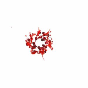 JK Home Décor - Στεφανάκι με Πουπουλα Κόκκινο 5cm 2τμχ