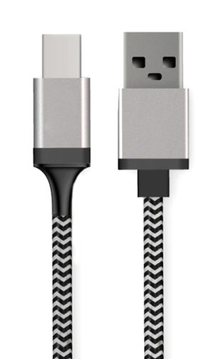 POWERTECH CAB-U130 | POWERTECH καλώδιο USB σε USB Type-C CAB-U130, 8mm tip, 1.5m, μαύρο-γκρι