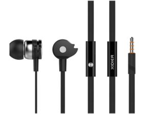 CELEBRAT D1-BK | CELEBRAT Earphones με μικρόφωνο D1, 10mm, 3,5mm, 1.2m flat, μαύρα