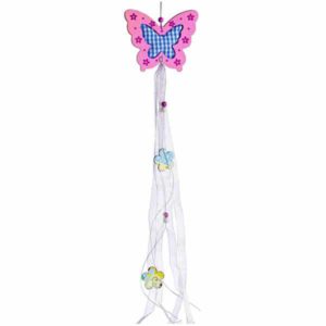 JK Home Décor - Πεταλούδα Ξύλινη Ροζ με Κορδέλες 60cm 3τμχ