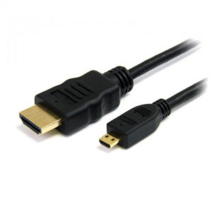 MEDIARANGE CABLE HDMI/MICRO HDMI VERSION 1.4 WITH ETHERNET GOLD-PLATED 1.0M BLACK (MRCS146)