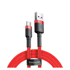 Baseus Cafule Braided USB 2.0 Cable USB-C male - USB-A male Red 2m (CATKLF-C09RD) (BASCATKLFC09RD)