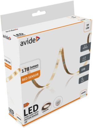 Avide LED Strip Bed Sensor Light 5V USB 1.2m 3W 3000K Single