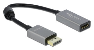 DELOCK 66436 | DELOCK αντάπτορας DisplayPort 1.4 σε HDMI 66436, 4K, 20cm, μαύρος-γκρι
