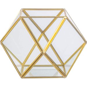 JK Home Décor - Κουτί Γυάλινο Πολυγωνικο 18x12.5cm 1τμχ