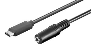 POWERTECH CAB-UC059 | POWERTECH καλώδιο USB-C σε 3.5mm CAB-UC059 αρσενικό σε θηλυκό, 1m, μαύρο