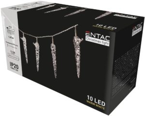 Entac Christmas Indoor Plastic Icicle 11cm 10LED 1,65m (2AA excl.)