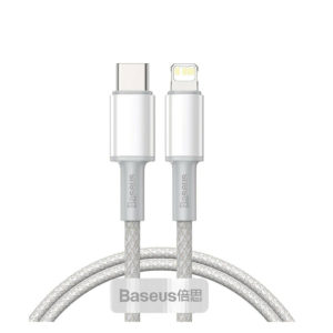 Baseus High Density Braided USB-C to Lightning Cable 20W White 1m (CATLGD-02) (BASCATLGD02)