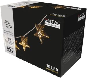 Entac Christmas Indoor Metal Gold Star 10LED 3000K 1,65m (2AA excl.)