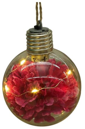 Artezan Christmas Mini LED Flower Ball 8cm Dark Red 1pcs/box