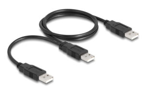 DELOCK 80000 | DELOCK καλώδιο USB σε 2x USB 80000, 480Mbps, 70cm, μαύρο