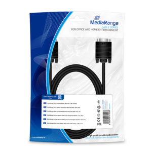 MediaRange SVGA monitor connection cable, VGA/VGA, 1.8m., Black (MRCS105)