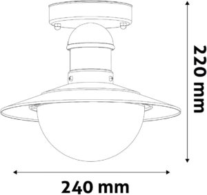 Avide Outdoor Ceiling Lamp Imperial 1xE27 IP44 Stainless Steel
