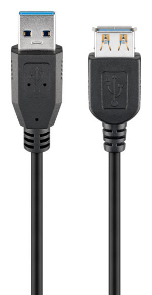 GOOBAY 95726 | GOOBAY καλώδιο USB 3.0 σε USB (F) 95726, copper, 5m, μαύρο