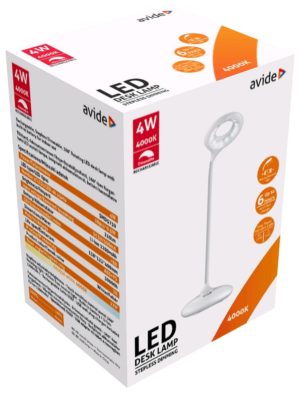 Avide LED Φωτιστικό Γραφείου Minimal Άσπρο 4W