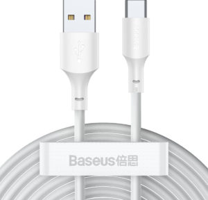 Baseus Simple Wisdom Regular USB 2.0 Cable USB-C male - USB-A male White 1.5m (TZCATZJ-02) (BASTZCATZJ-02)