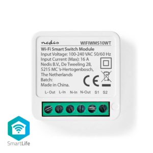 Nedis Smart Intermediate Wi-Fi Switch in White Colour (WIFIWMS10WT) (NEDWIFIWMS10WT)
